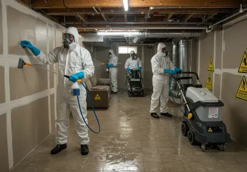 Basement Moisture Removal and Structural Drying process in Runge, TX